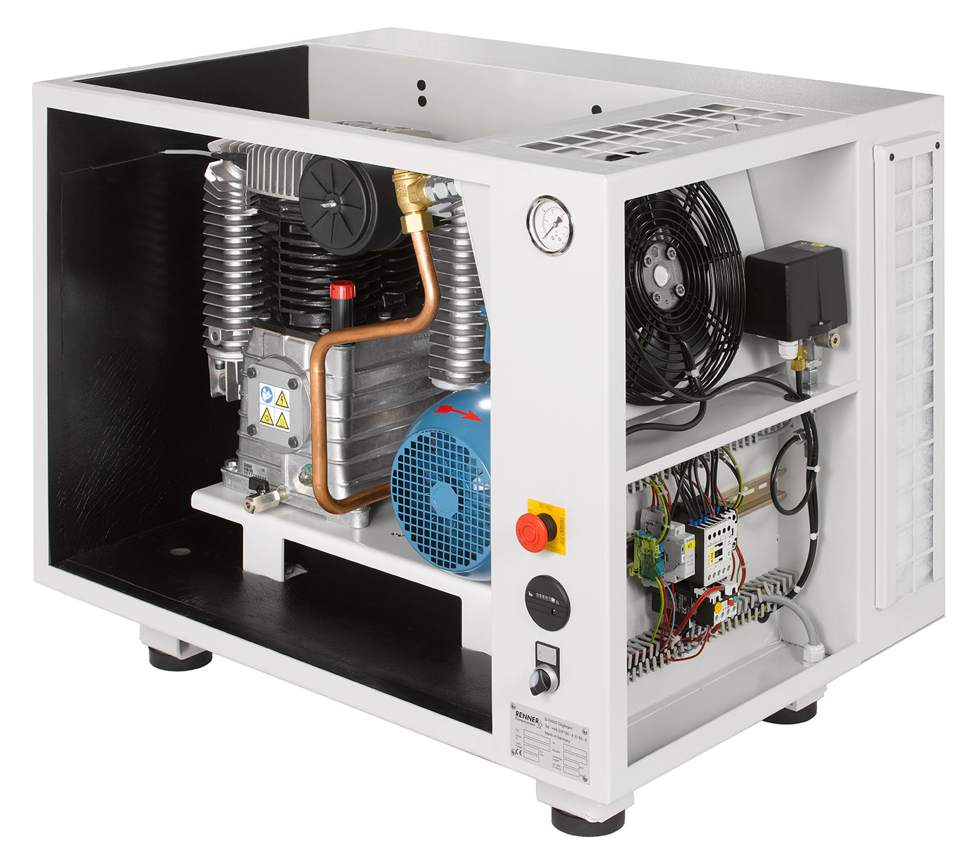 RIKO 700 B-S - 960 B-S Auxiliary Piston Compressor 4.0-5.5 kW, Soundproofed, 10-15 bar