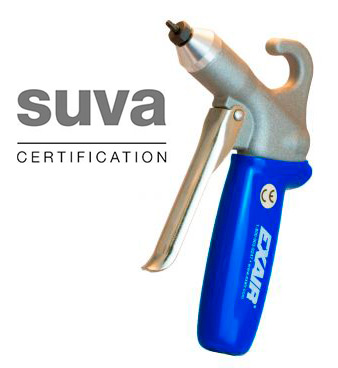 SUVA-zertifizierte Sicherheitsblaspistole BP1296 mit Atto Super Air Nozzle 1108SS-NPT und Adapter
