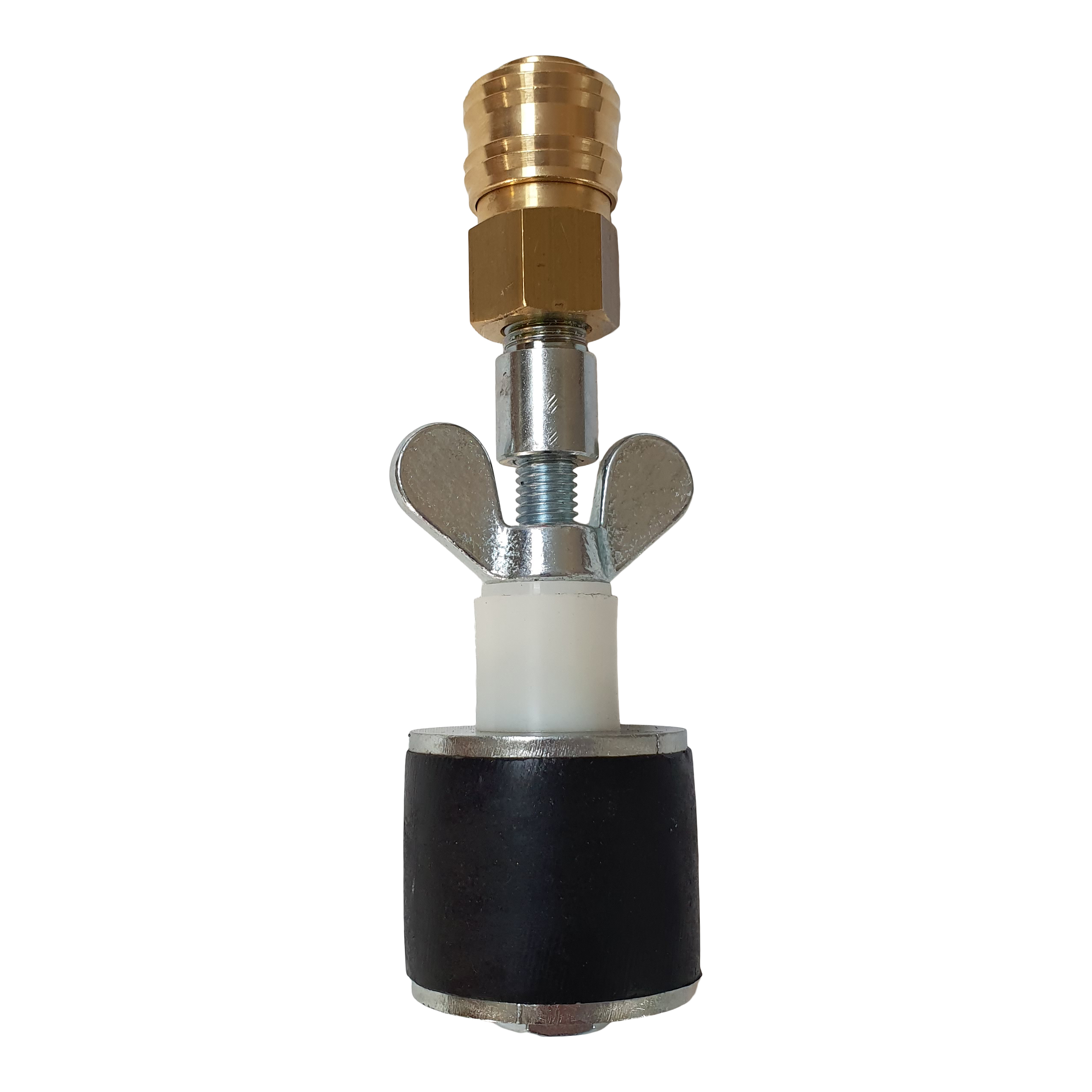 Rohrverschlussstopfen bis 8 bar mit Durchgang und Schnellverschlusskupplung Einsatzbereiche 15,6 - 99 mm