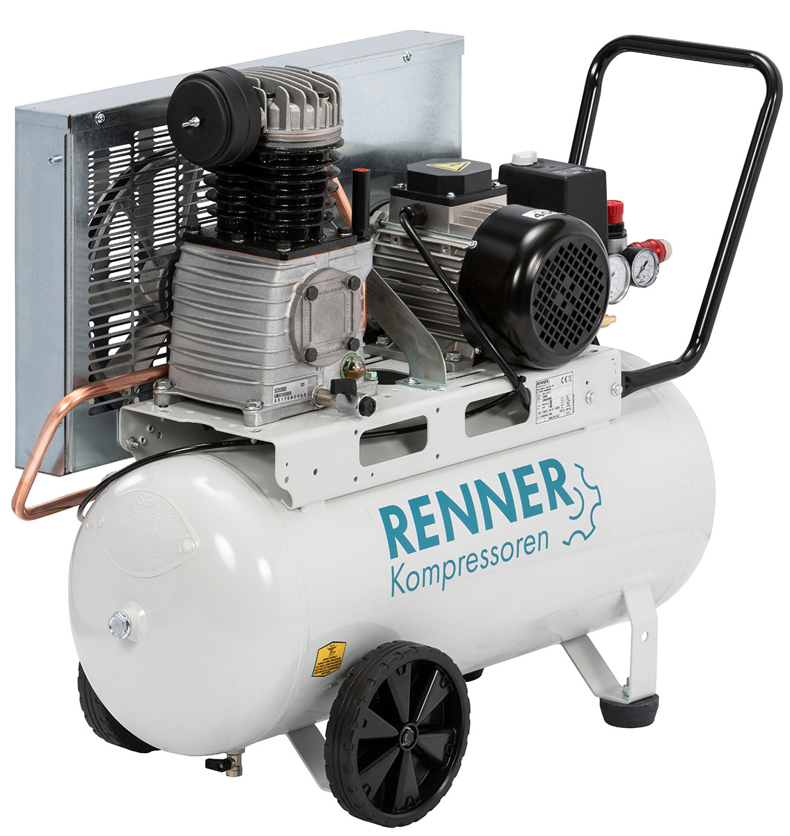 RENNER REKO Mobile Piston Compressor 1.5 - 4.0 kW For Industry And Craft, 10-11 Bar, 50-90 Liters