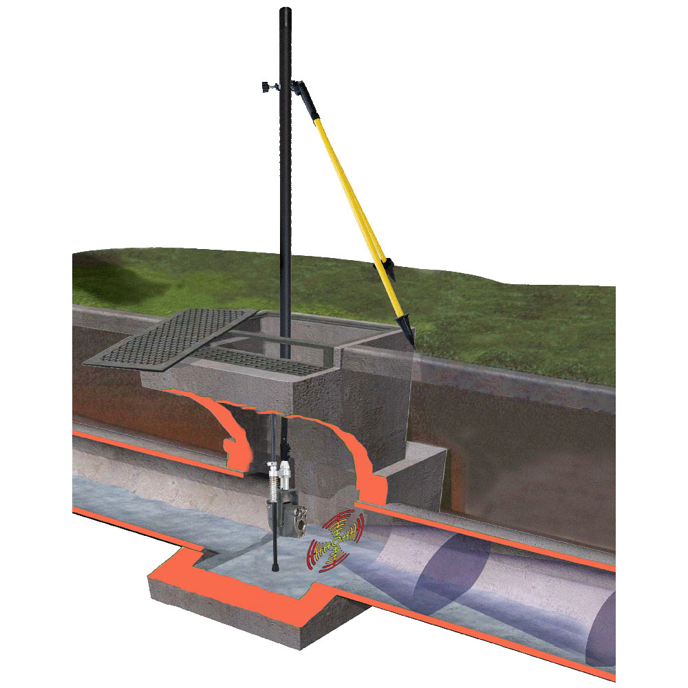 EPU-SUPERZOOM Manhole Pole Cam for faster sewer inspection with 120° Tilt Function, 360x Zoom, HD Resolution, WiFi Control, Laser Distance Measurer, LED's